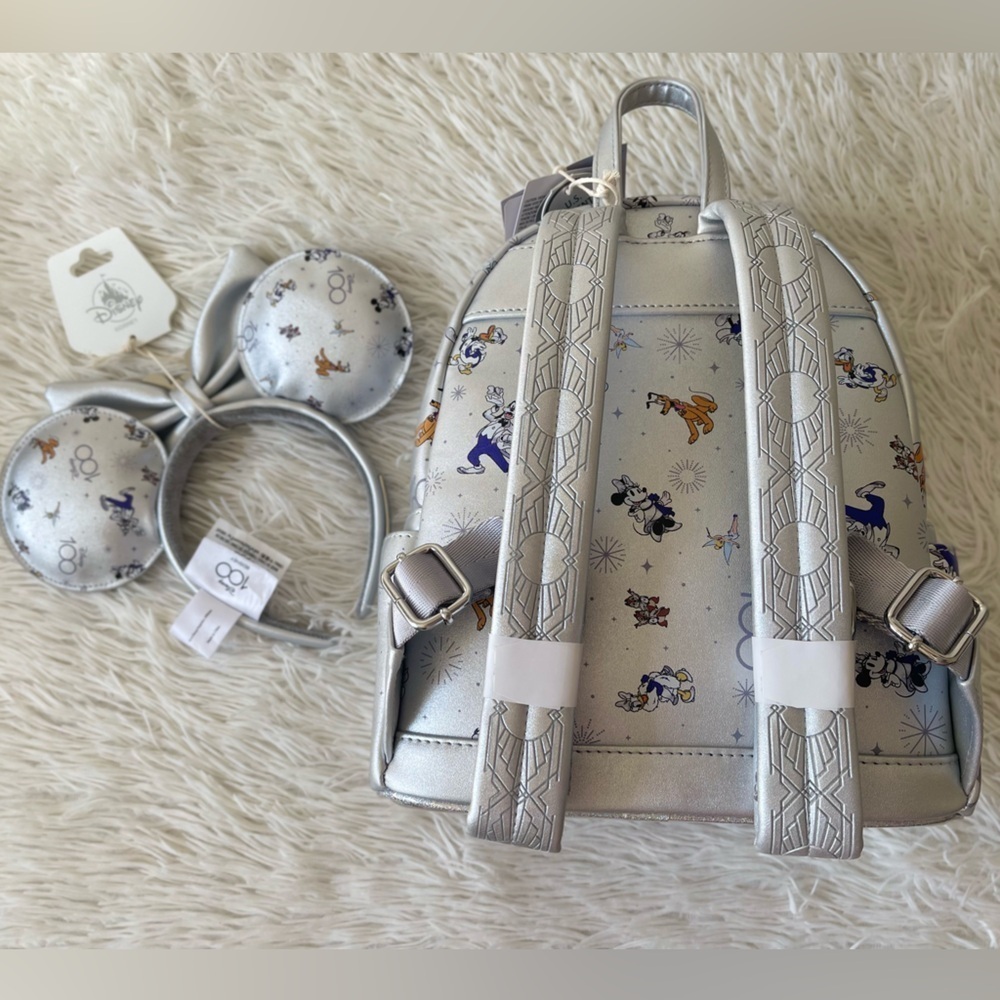 2pc NWT Disney 100 Celebration Mickey & Friends Loungefly Mini Backpack retired - Picture 6 of 12